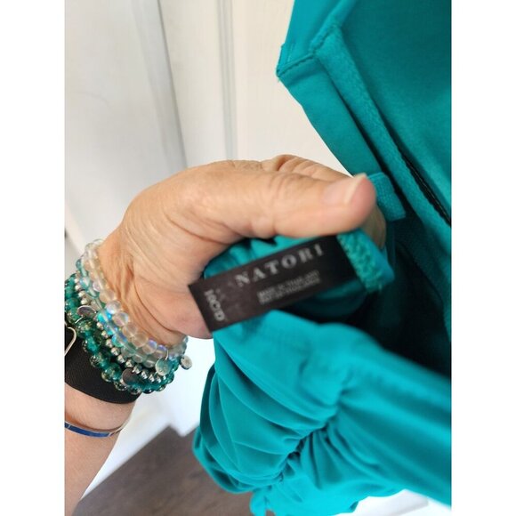 Natori Turquoise Underwire Ruched One Piece Bathing Suit Swim Size 10 Cup CD EUC - Picture 5 of 5